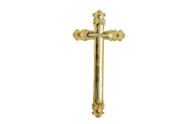 황금 색깔 십자가 및 그리스도 수난상 장례식 훈장 DP021